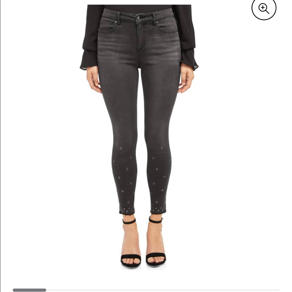 Sofia Vergara Rosa Curvy High Waist Ankle Studded Hem Jeans - Picture 2 of 2